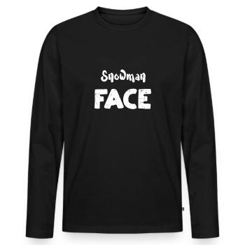 Snowman Face - Christmas - Männer Premium Bio Langarmshirt - Schwarz - Vorne - Nico (187cm)