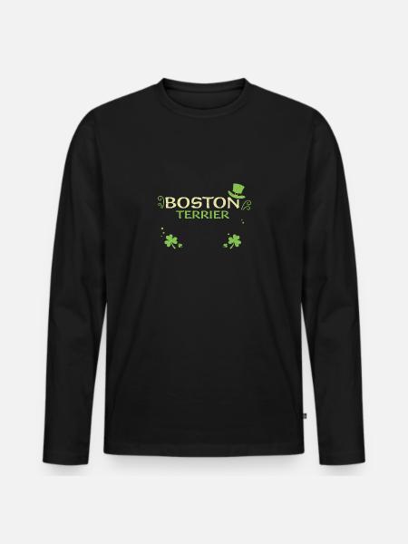 Boston Terrier - Saint-Patrick - T-shirt manches longues Premium bio Homme - noir