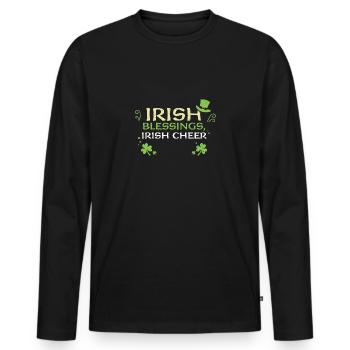Bénédictions irlandaises, acclamation irlandaise - T-shirt manches longues Premium bio Homme - noir - Devant - Nico (187cm)