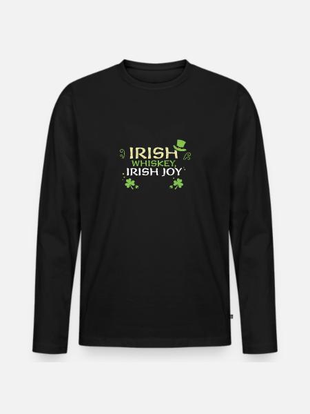 Irish whiskey, Irish joy - Men's Premium Organic Long Sleeve Shirt - black
