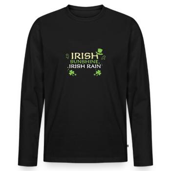 Irish sunshine, Irish rain - Men's Premium Organic Long Sleeve Shirt - black - Front - Nico (187cm)