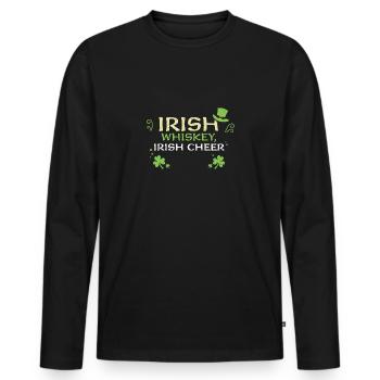 Irish whiskey, Irish cheer - Männer Premium Bio Langarmshirt - Schwarz - Vorne - Nico (187cm)