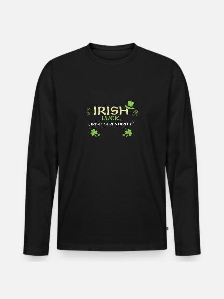 Irish luck, Irish serendipity - Men's Premium Organic Long Sleeve Shirt - black