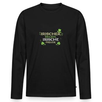 Irischer Segen, irische Freude - Männer Premium Bio Langarmshirt - Schwarz - Vorne - Nico (187cm)