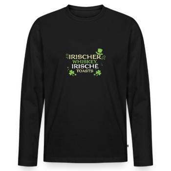 Irischer Whiskey, irische Toasts - Männer Premium Bio Langarmshirt - Schwarz - Vorne - Nico (187cm)