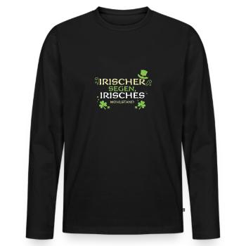 Irischer Segen, irisches Wohlstand - Männer Premium Bio Langarmshirt - Schwarz - Vorne - Nico (187cm)