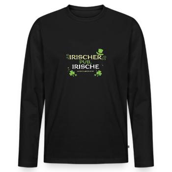Irischer Pub, irische Ausgelasse... - Männer Premium Bio Langarmshirt - Schwarz - Vorne - Nico (187cm)