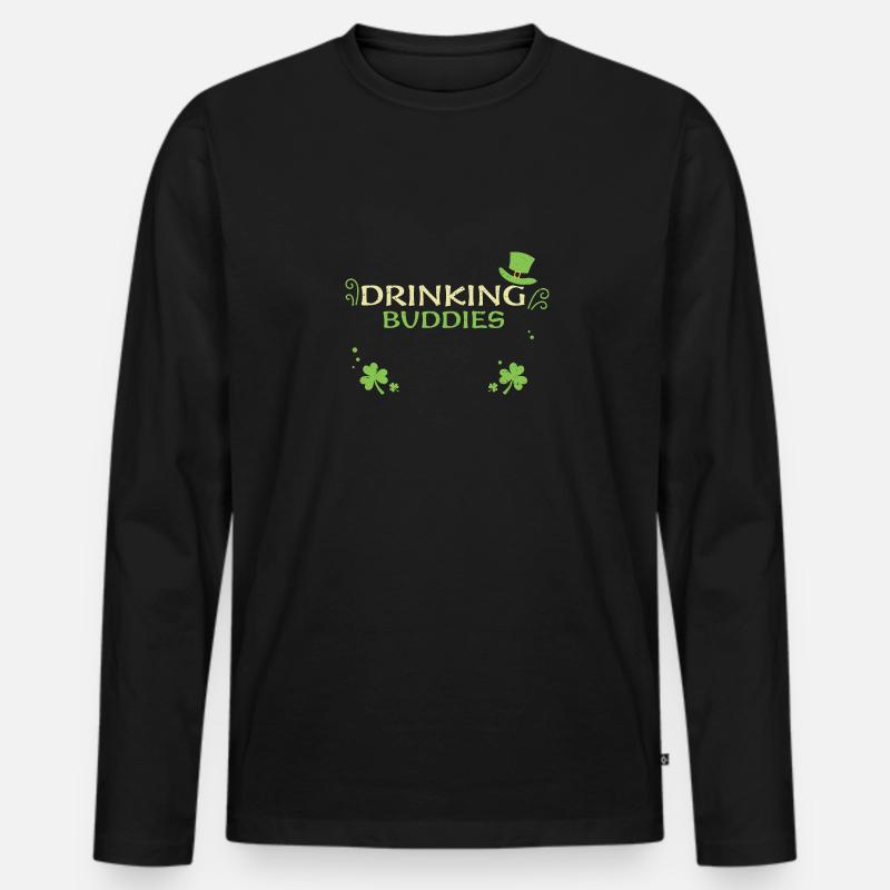 Drinking Buddies - Männer Premium Bio Langarmshirt - Schwarz