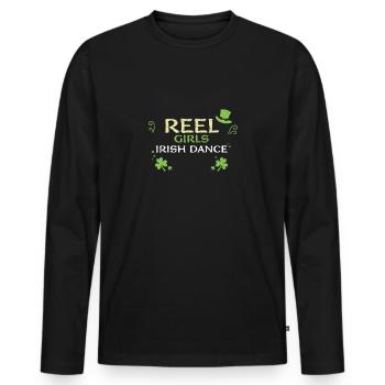 Reel Girls Irish Dance - Männer Premium Bio Langarmshirt - Schwarz - Vorne - Nico (187cm)