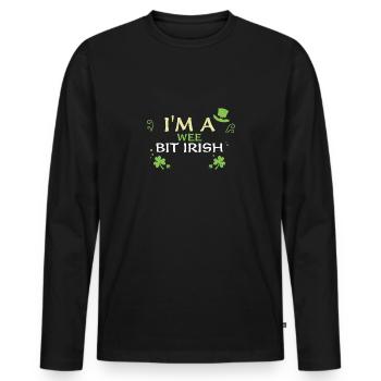 I'm A Wee Bit Irish - Männer Premium Bio Langarmshirt - Schwarz - Vorne - Nico (187cm)