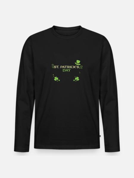 St. Patrick's Day - Men's Premium Organic Long Sleeve Shirt - black