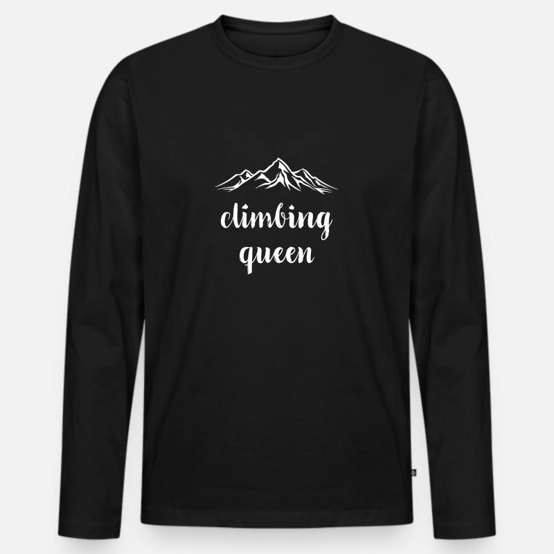 climbing queen - Männer Premium Bio Langarmshirt - Schwarz