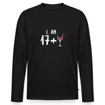 I Am 17 + 1 - 18th Birthday - Männer Premium Bio Langarmshirt - Schwarz - Vorne - Nico (187cm)
