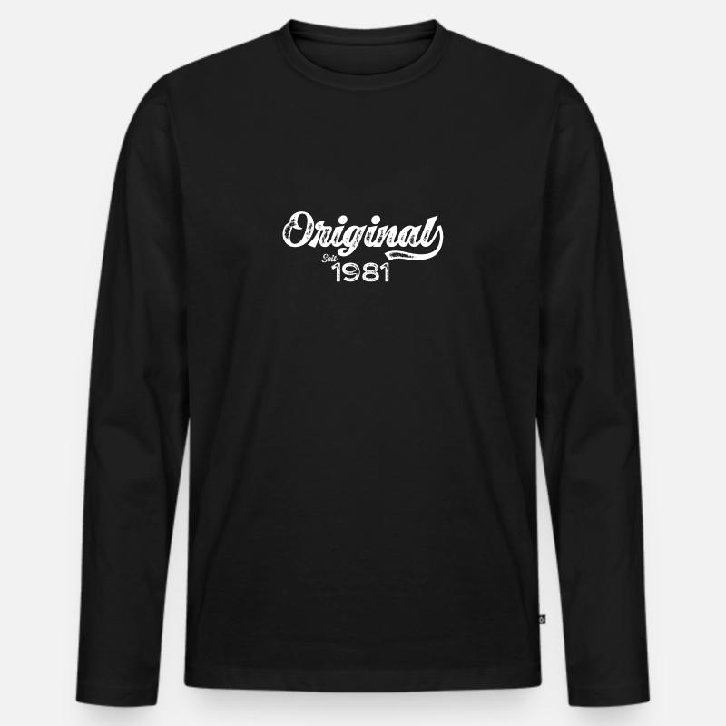Original seit 1981 Vierzigster 40 Geburtstag - Männer Premium Bio Langarmshirt - Schwarz