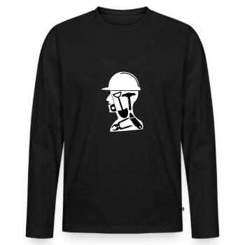 Ouvriers du bâtiment - T-shirt manches longues Premium bio Homme - noir - Devant - Nico (187cm)