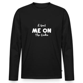 Ça me va sur le cookie - T-shirt manches longues Premium bio Homme - noir - Devant - Nico (187cm)