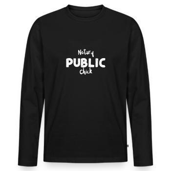 Notaire Public Chick - Avocat - T-shirt manches longues Premium bio Homme - noir - Devant - Nico (187cm)