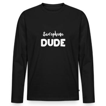 Saxophone Dude - Musique - T-shirt manches longues Premium bio Homme - noir - Devant - Nico (187cm)