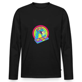 Rave Raver Techno music Techno bass Mischpult - Männer Premium Bio Langarmshirt - Schwarz - Vorne - Nico (187cm)