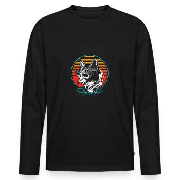 Rave Raver Techno music Techno bass Mischpult - Männer Premium Bio Langarmshirt - Schwarz - Vorne - Nico (187cm)