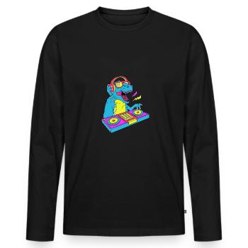 Rave Raver Techno music Techno bass Mischpult - Männer Premium Bio Langarmshirt - Schwarz - Vorne - Nico (187cm)