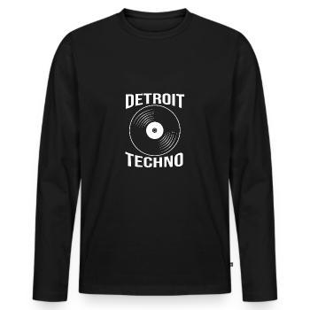 Rave Raver Techno music Techno bass Mischpult - Männer Premium Bio Langarmshirt - Schwarz - Vorne - Nico (187cm)