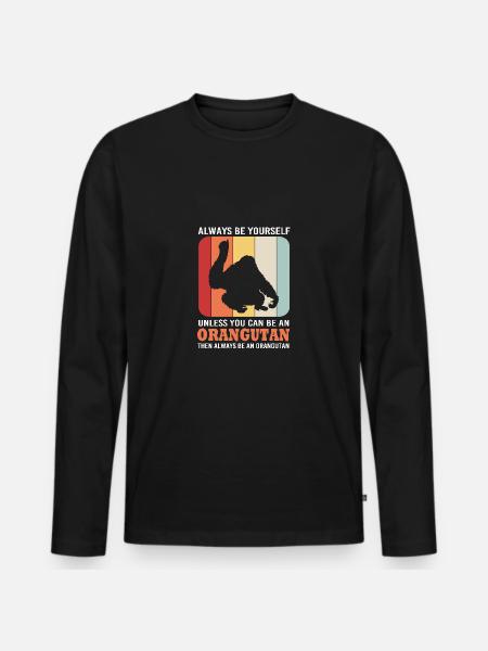 Orangutan - Men's Premium Organic Long Sleeve Shirt - black