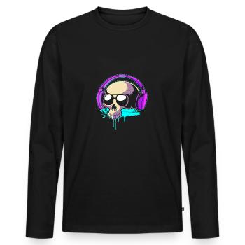 Rave Raver Techno music Techno bass Mischpult - Männer Premium Bio Langarmshirt - Schwarz - Vorne - Nico (187cm)