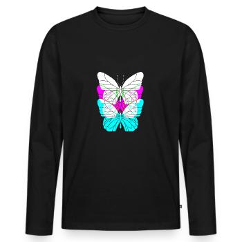 Rave Raver Techno music Techno bass Mischpult - Männer Premium Bio Langarmshirt - Schwarz - Vorne - Nico (187cm)