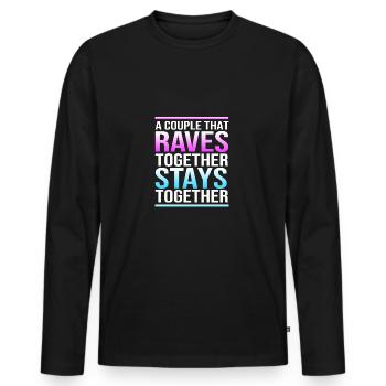 Rave Raver Techno music Techno bass Mischpult - Männer Premium Bio Langarmshirt - Schwarz - Vorne - Nico (187cm)
