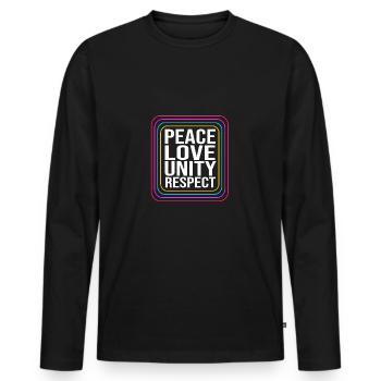 Rave Raver Techno music Techno bass Mischpult - Männer Premium Bio Langarmshirt - Schwarz - Vorne - Nico (187cm)