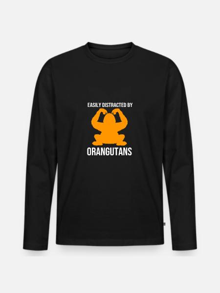 Orangutan - Men's Premium Organic Long Sleeve Shirt - black