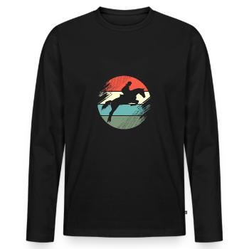 Springreiten Springpferd - Männer Premium Bio Langarmshirt - Schwarz - Vorne - Nico (187cm)