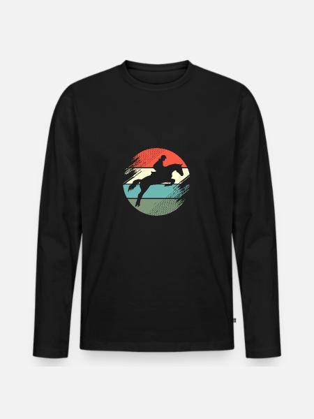 Saut d’obstacles Saut d’obstacles - T-shirt manches longues Premium bio Homme - noir