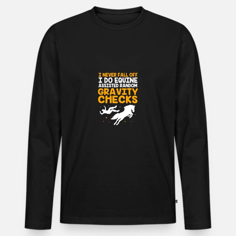 Saut d’obstacles Saut d’obstacles - T-shirt manches longues Premium bio Homme - noir