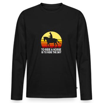 Springreiten Springpferd - Männer Premium Bio Langarmshirt - Schwarz - Vorne - Nico (187cm)