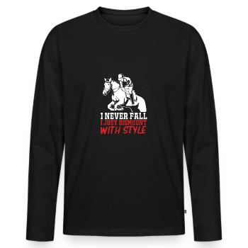 Springreiten Springpferd - Männer Premium Bio Langarmshirt - Schwarz - Vorne - Nico (187cm)