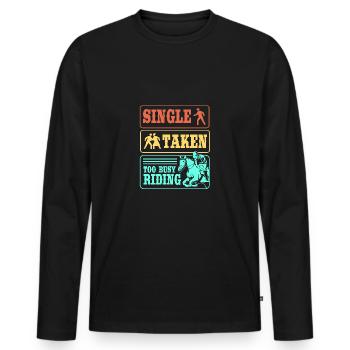 Springreiten Springpferd - Männer Premium Bio Langarmshirt - Schwarz - Vorne - Nico (187cm)