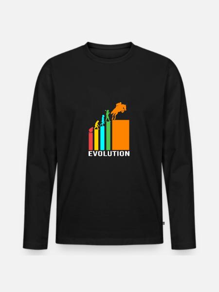 Springreiten Springpferd - Männer Premium Bio Langarmshirt - Schwarz