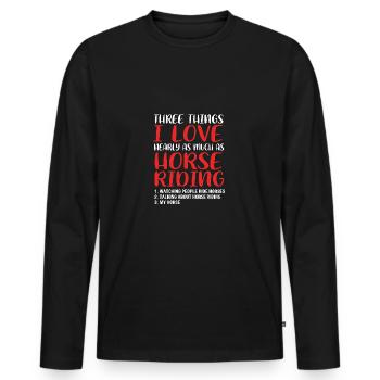 Springreiten Springpferd - Männer Premium Bio Langarmshirt - Schwarz - Vorne - Nico (187cm)