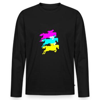 Dressage Dressage Horse Dressage Rider - Men's Premium Organic Long Sleeve Shirt - black - Front - Nico (187cm)