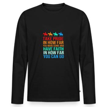 Dressage Dressage Horse Dressage Rider - Men's Premium Organic Long Sleeve Shirt - black - Front - Nico (187cm)