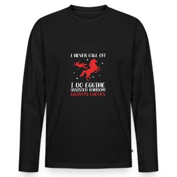 Dressage Dressage Horse Dressage Rider - Men's Premium Organic Long Sleeve Shirt - black - Front - Nico (187cm)