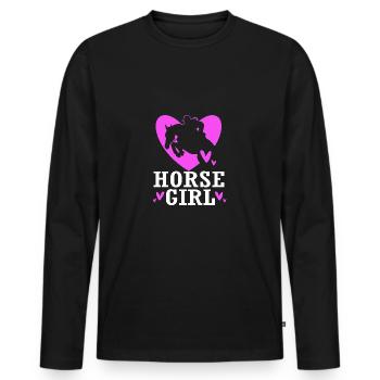 Dressage Dressage Horse Dressage Rider - Men's Premium Organic Long Sleeve Shirt - black - Front - Nico (187cm)
