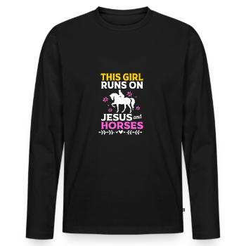 Dressage Dressage Horse Dressage Rider - Men's Premium Organic Long Sleeve Shirt - black - Front - Nico (187cm)