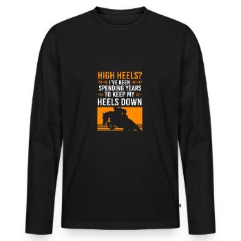 Dressage Dressage Horse Dressage Rider - Men's Premium Organic Long Sleeve Shirt - black - Front - Nico (187cm)