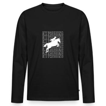 Dressage Dressage Horse Dressage Rider - Men's Premium Organic Long Sleeve Shirt - black - Front - Nico (187cm)