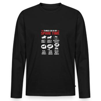 Dressage Dressage Horse Dressage Rider - Men's Premium Organic Long Sleeve Shirt - black - Front - Nico (187cm)