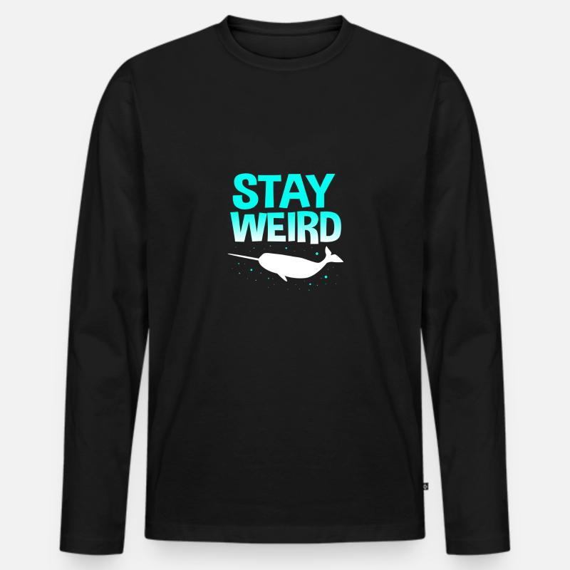 Narwal - Männer Premium Bio Langarmshirt - Schwarz