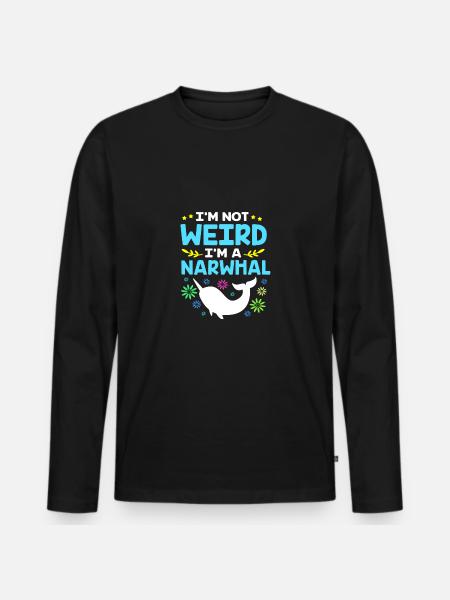 Narwhal - Men's Premium Organic Long Sleeve Shirt - black